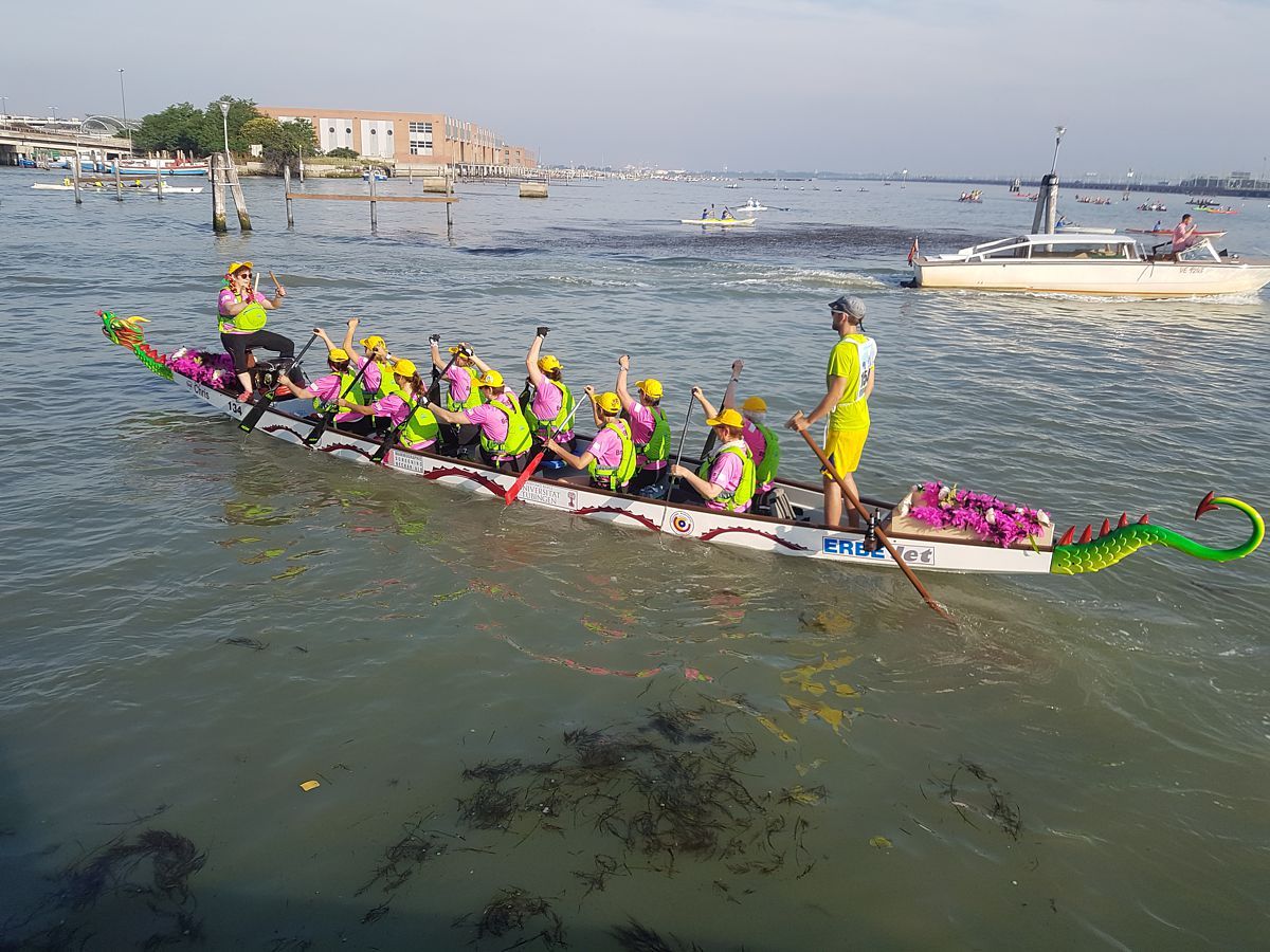 Tübinger Pink PaddlerInnen bei der Vogalonga 2017